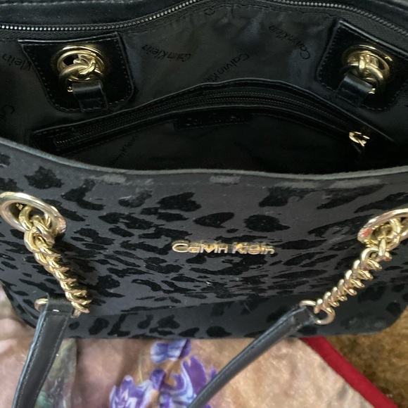 Calvin Klein black velvet animal spotted purse - Picture 9 of 12